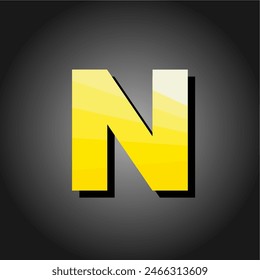 Simple floating yellow letter N 