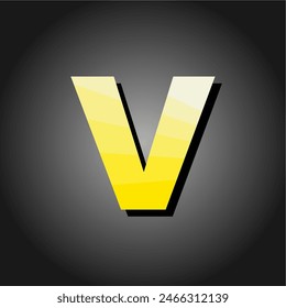 Simple floating yellow letter V 