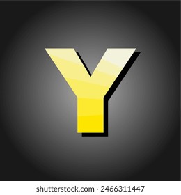 Simple floating yellow letter Y