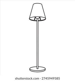 Simple Floor Lamp Coloring Page Outline