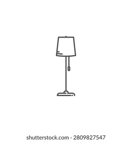 A simple floor lamp with a shade