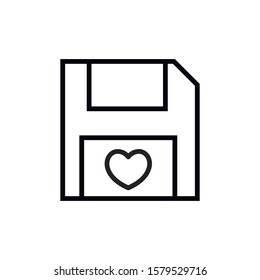Simple floppy disk line icon. Stroke pictogram. Vector illustration isolated on a white background. Premium quality symbol. Vector sign for mobile app and web sites.