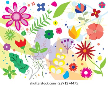 Simple floral abstract background design, vector illustration
