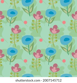 Simple floral abstract seamless pattern