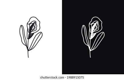 Simple floral background in black and white.