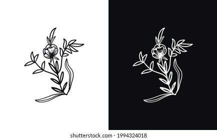 Simple floral background in black and white.
