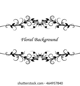 Simple floral background in black and white style with place for your text.