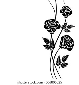 Simple floral background in black and white colors with place for your text.