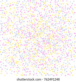 Simple Floral Background. Chaotically Scattered Daisy Flowers. Random Ditsy Backdrop for Postcard