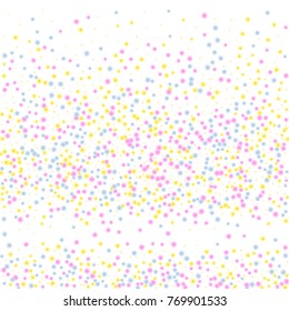 Simple Floral Background. Chaotically Scattered Daisy Flowers. Random Ditsy Backdrop for Postcard