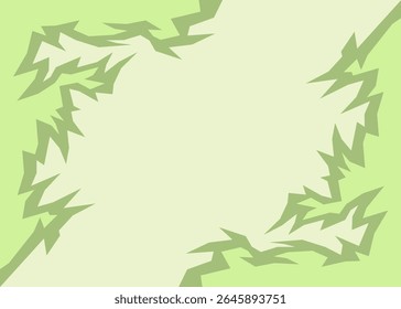 Simple floral background with geometric jagged line pattern and with some copy space area