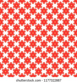  simple floral background. red and yellow flowers on white background. vector seamless pattern. textile paint. repetitive background. fabric swatch. wrapping paper