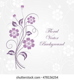 Simple floral background in violet colors with place for your text.