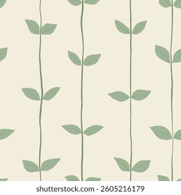 Simple floral blossom seamless pattern. Hand drawn organic illustration