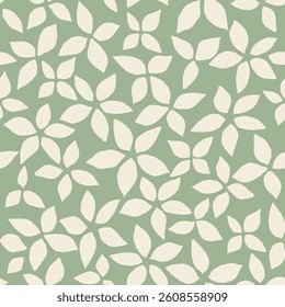 Simple floral blossom seamless pattern. Hand drawn organic illustration