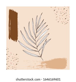Composiciones florales simples con elemento abstracto. Excelente para invitación, tarjeta de felicitación, paquetes, envolturas, etc.