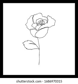 Simple floral continous line art. Minimalist botanical vector illustration. Great for invitation, greeting card, packages, wrapping, premade logo, business card, stationery, etc.
