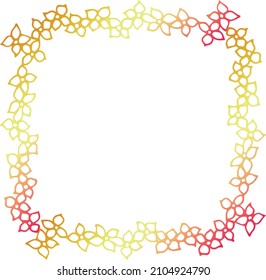 Simple floral contour frame for web design, website, invitations and cute decoration