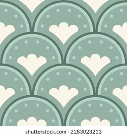 Simple floral curve Japanese motif artistic modern repetition seamless pattern illustration