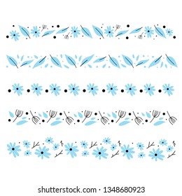 Simple floral decorations.Vector frames for design.
