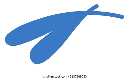Sencillo elemento floral de estilo plano. Ilustración vectorial colorida dibujada a mano.