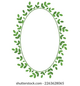 Einfaches Blumengestell. Ovale Grenze. Design-Element für Grußkarte, Hochzeit, Geburtstagseinladung, Osterdesign. Vektorgrafik.