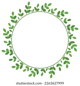 Einfaches Blumengestell. Runde Grenze. Design-Element für Grußkarte, Hochzeit, Geburtstagseinladung, Osterdesign. Vektorgrafik.