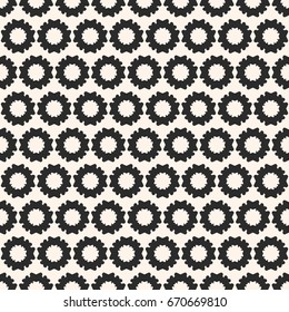 Simple floral geometric seamless pattern. Monochrome texture with small flower silhouettes. Abstract repeat background. Design element for printing, embossing, decor, textile, furniture, fabric, cloth