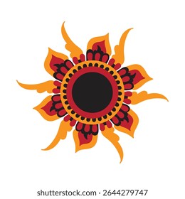 Diseño de mandala de armonía floral simple