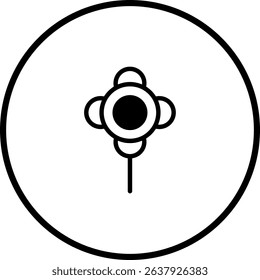 Simple floral icon design in black and white minimalist style illustration