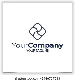 simple floral logo design template vector