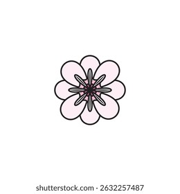 simple floral logo in light pink