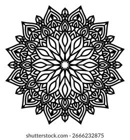 Simples Floral Mandala Design Vetor 