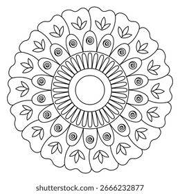 Vector de diseño floral simple del mandala 