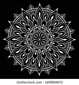 Sencilla forma de Mandala floral para colorear. Vector Mandala.