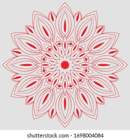 Simple Floral Mandala Shape for Coloring. Vector Mandala.