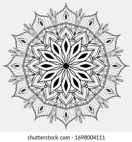 Einfache florale Mandala Form zum Färben. Vektorillustration Mandala.