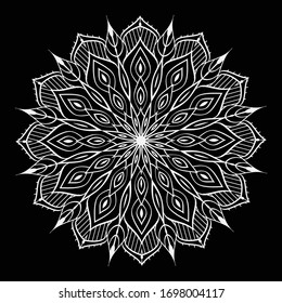 Simple Floral Mandala Shape for Coloring. Vector Mandala.