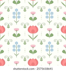 Simple Floral Pattern Background Vector
