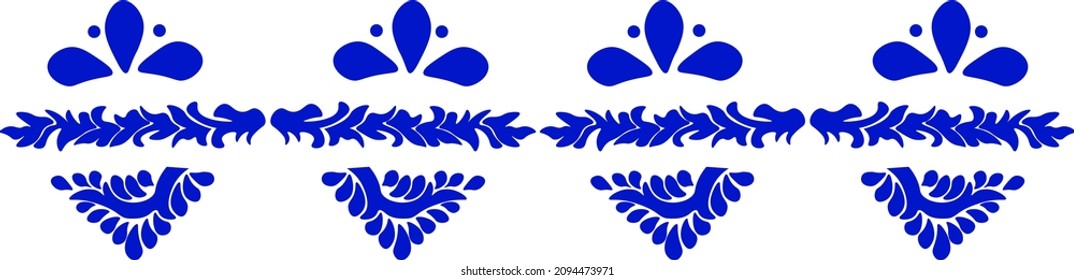 simple floral pattern. blue color only and can be repeated