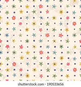 Simple floral pattern. Calico seamless background.