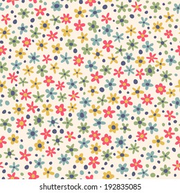 Simple Floral Pattern Calico Seamless Background Stock Vector (Royalty ...