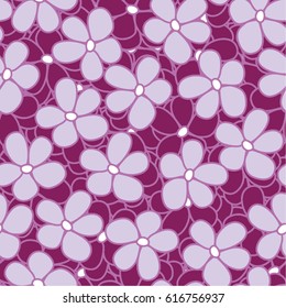 Simple floral pattern, child, seamless vector background.