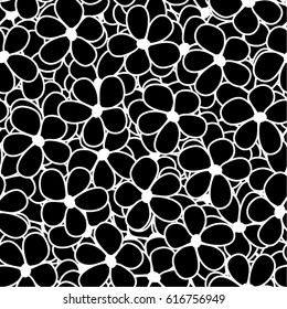 Simple floral pattern, child, seamless vector background.