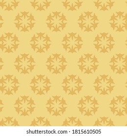 Simple Floral Pattern | Decorative Gold Background Vector | Seamless Wallpaper For Interior Design