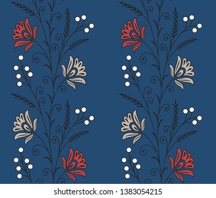 simple floral pattern design on navy