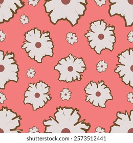 simple floral pattern design with pink background