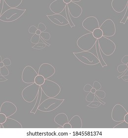 Simple floral pattern design . A sectched flower is used