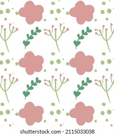 Simple floral pattern in freehand style. Cute pattern for textile, wallpaper, background. Vector illustration.

