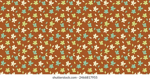 Simple floral pattern on a brown background